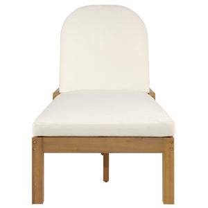 English Elm Trexm Outdoor Acacia Wood Reclining Chaise Set Poolside Patio Lounger Pair Light Teak TM000032AAD
