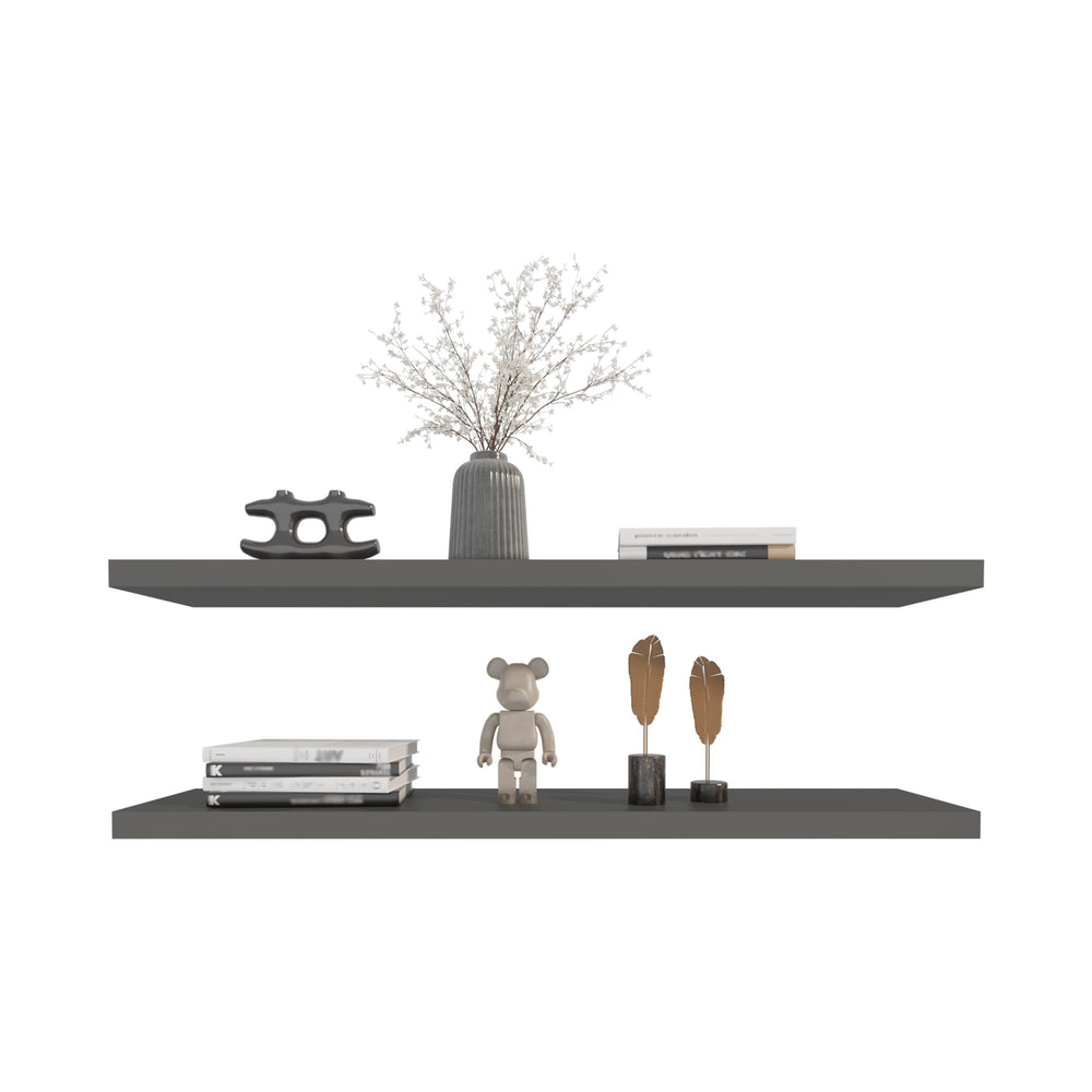 English Elm Floating Shelves – Modern Matte Gray Design For Stylish Storage & Display In Any Room Or Office Space B097P250911