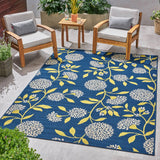 Christopher Knight Home® Outdoor Floral Area Rug - Viola Blue/Green, 6'7