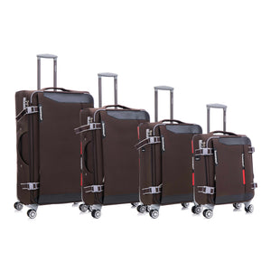 English Elm Softside Expandable Spinner Luggage Set Four Piece Lightweight Travel Collection Coffee T3292P343882