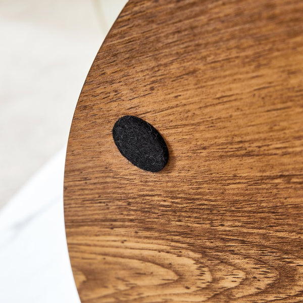 English Elm Contemporary White Marble & Wood Grain Double-Layer Coffee Table with Tempered Glass Top, Stylish Centerpiece W1512P386948