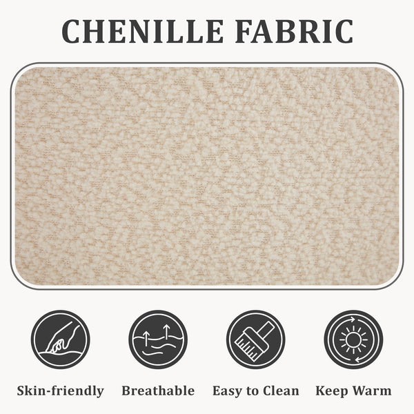 English Elm 110.2'' Plush Boneless Sectional Sofa Ivory — Curved L-Shape Chaise, Deep Memory Foam Comfort, No Assembly W1249S00008