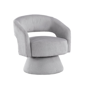 English Elm Lessa Swivel Accent Chair with Foam Cushion Round Base for Living Room Corners Gray B056P417030