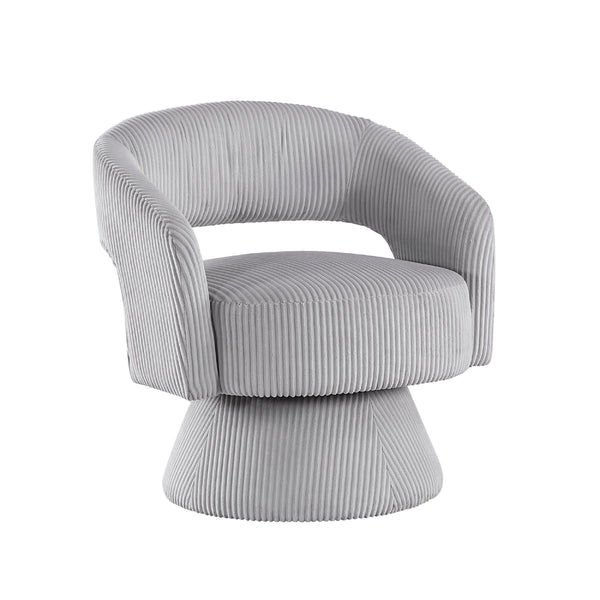 English Elm Lessa Swivel Accent Chair with Foam Cushion Round Base for Living Room Corners Gray B056P417030