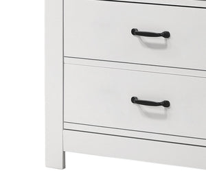 English Elm Cosmo Five Drawer Chest White Laminate Finish Matte Black Hardware Bedroom Storage B2749P413328