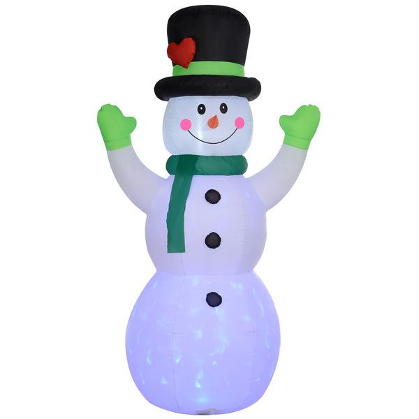 English Elm Outsunny 10Ft Inflatable Snowman With Led Lights - Cheerful Holiday Decoration For Lawn & Garden W2225P249945-GIGA
