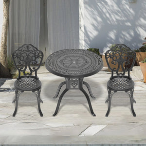 English Elm 3-Piece All-Weather Cast Aluminum Dining Set For Cozy Outdoor Spaces – Stylish & Durable Design! W1710S00211