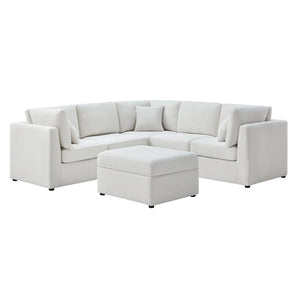 English Elm Chauncy Modular Six Piece Sectional with Storage Ottoman and Performance Fabric B050S00034