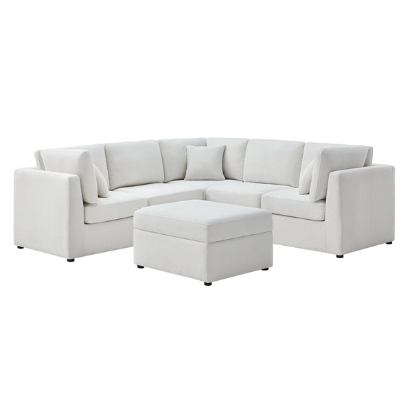 English Elm Chauncy Modular Six Piece Sectional with Storage Ottoman and Performance Fabric B050S00034