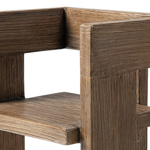 English Elm Avenel Reclaimed Elm Sculptural Accent Chair Wabi-sabi Solid Wood Architectural Statement Brown B2719P474444