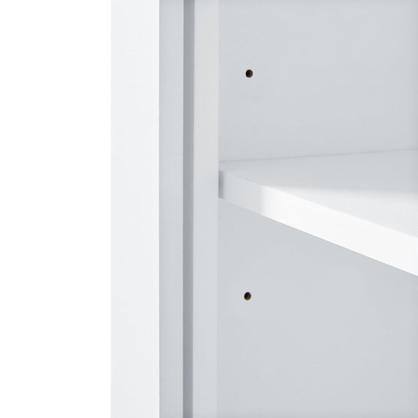 English Elm Tall Bathroom Storage Cabinet — Slim 72.64" White MDF Organizer with 2 Doors, Drawer, Adjustable Shelves, Anti-Tip WF326355AAK