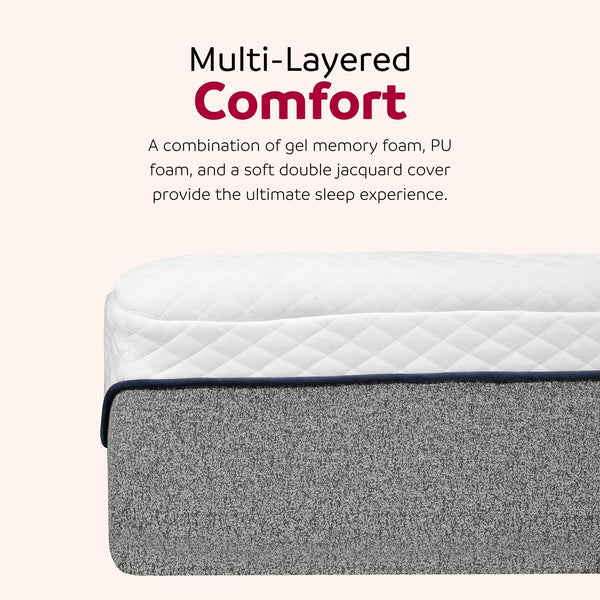English Elm Ultra 13in Plush Gel Memory Foam Mattress Full Size - 3" Gel Layer, 13" Comfort, Motion Isolating Cover Grey+White 56 L x 17 W x 17 H B011P199718