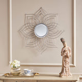 Christopher Knight Home® - Noble House - Oakley Floral Silver Finished Wall Mirror