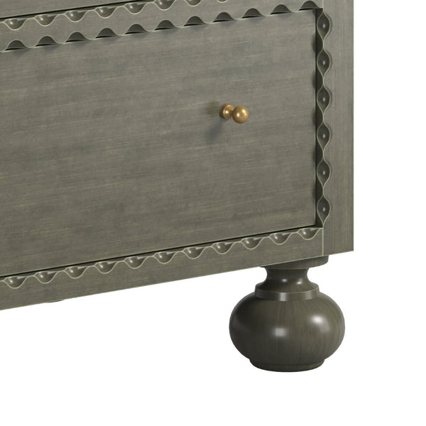 A.R.T. Furniture Harbor Accent Chest in Weathered Sage Green - Rustic Charm with Scalloped Trim & Three Drawers 338397-2718
