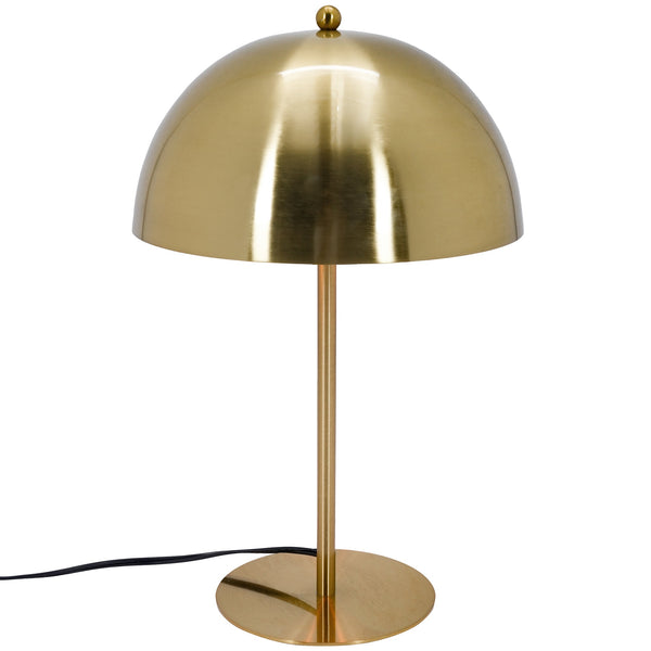 English Elm Ashcroft Furniture - Small Minimalist Table Lamp - Dimmable Gold & White Dome Shade For Bedside, Office, & Living Space B183P315115