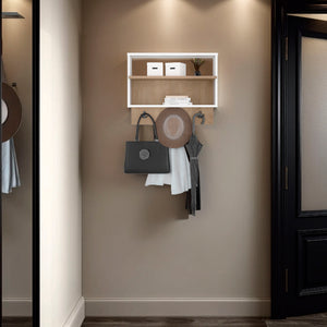 English Elm Aranjuez Slim Console Table White & Light Oak – Modern Open Shelf Storage, Space-Saving Entryway Solution B070P368074