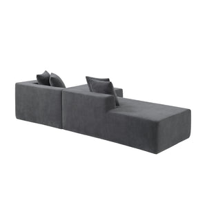 English Elm 101-inch Corduroy L-shaped Sectional Sofa Deep Seat Modular Lounge for Living Room W3480S00003