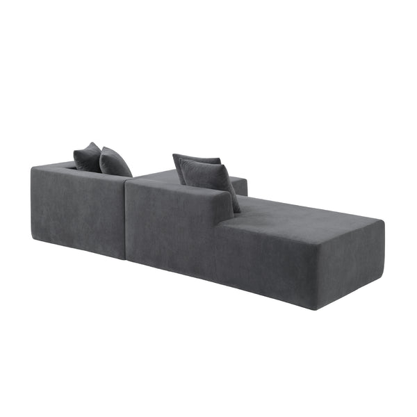 English Elm 101-inch Corduroy L-shaped Sectional Sofa Deep Seat Modular Lounge for Living Room W3480S00003