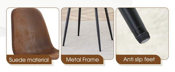 English Elm Table Set: Classic Solid Wood Dining Table With Ergonomic Techno-Fabric Chairs For Style & Comfort W1151S04064-GIGA