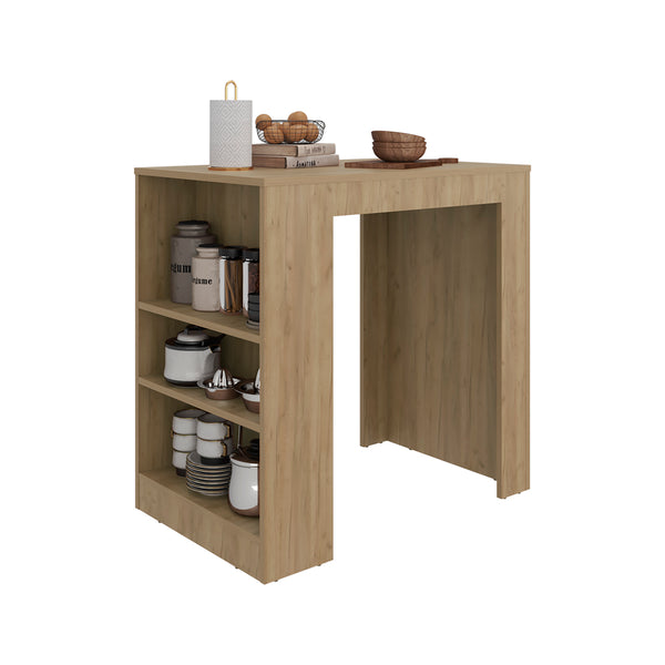 English Elm Kitchen Island Doyle with Open Side Shelves Compact Lavender Accent Prep Station B092P474486