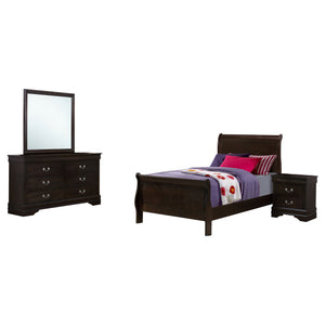 English Elm Bruno Cappuccino Twin Bedroom Set - Elegant 4-Piece Collection With Storage & Classic Design B062S00908
