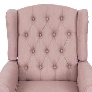 English Elm Christopher Knight Home® - 28" 28" Wide Manual Wing Chair Recliner Light Pink Fabric Push-Back Tufted Diamond Stitch Cozy Elegance 68629.00LBLSH