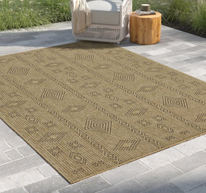 English Elm Earth Jute/Mocha 2'7" X 7'3" Indoor/Outdoor Area Rug - Durable, Stylish, Kid & Pet Friendly Design! B186P198816
