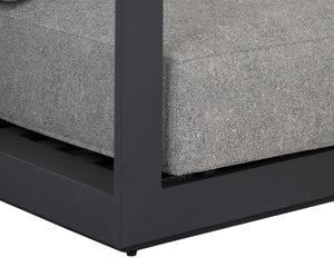 Sunpan TAVIRA Sofa - Charcoal Aluminum Frame with Lanikai Salt and Pepper Fabric for Outdoor Luxury Living 109656V