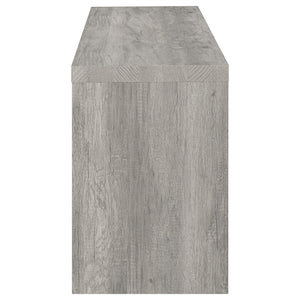 English Elm Conifer Three Piece Media Center with Driftwood Laminate Finish for Modern Living Rooms B062S01436