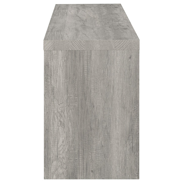 English Elm Conifer Three Piece Media Center with Driftwood Laminate Finish for Modern Living Rooms B062S01436