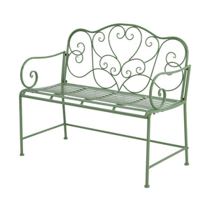 English Elm Christopher Knight Home® - Sunnydaze Iron Garden Bench with 41" Spacious Seating for Two, Timeless Elegant Outdoor Seating Design Matte Green N775P206861G