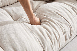 English Elm Casual 3-Seater Pleated Chenille Sofa In Soft Beige - Modern Comfort For Stylish Living Spaces W2100S00313