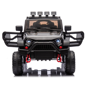 English Elm 24v Kids Electric Ride on Car with Parental Remote Dual Motors and Four Wheel Suspension Black W1578P208321