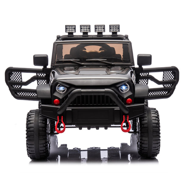 English Elm 24v Kids Electric Ride on Car with Parental Remote Dual Motors and Four Wheel Suspension Black W1578P208321
