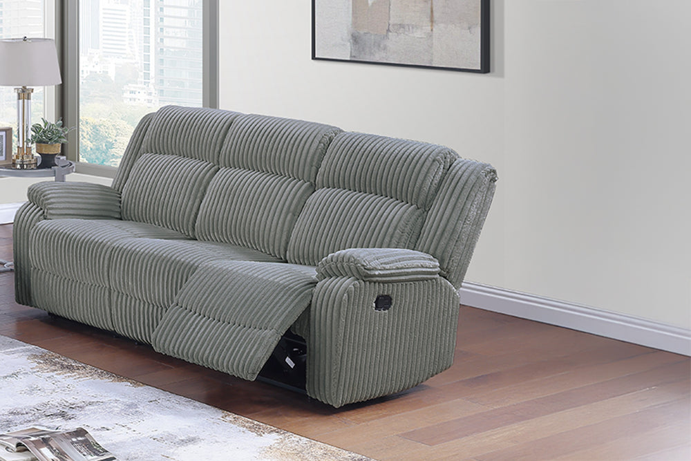 English Elm Contemporary Corduroy Reclining Sofa Set with Plush Pillow Arms for Living Rooms B011S02401
