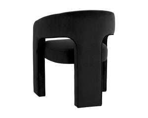 Sunpan ISIDORE Dining Armchair - Luxurious Abbington Black, Ergonomic Support & Modern Open-Back Design 112505