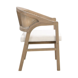 English Elm Wooden Rubberwood Dining Chairs with Woven Rattan Back Ergonomic Seat Set of 2 Beige,Light Ash N771P256965A
