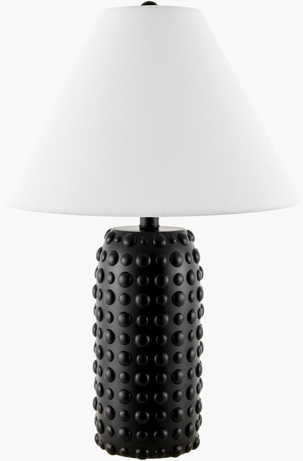Livabliss Diffa Sculptural Resin Table Lamp with Linen Shade for Warm Ambient Living Room Glow DFA-001