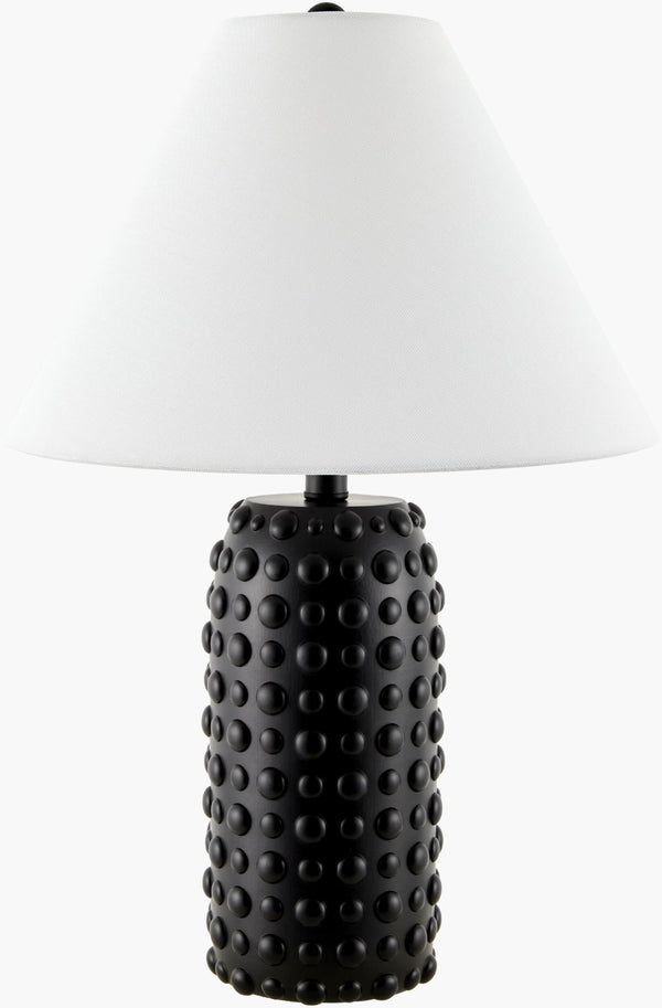 Livabliss Diffa Sculptural Resin Table Lamp with Linen Shade for Warm Ambient Living Room Glow DFA-001