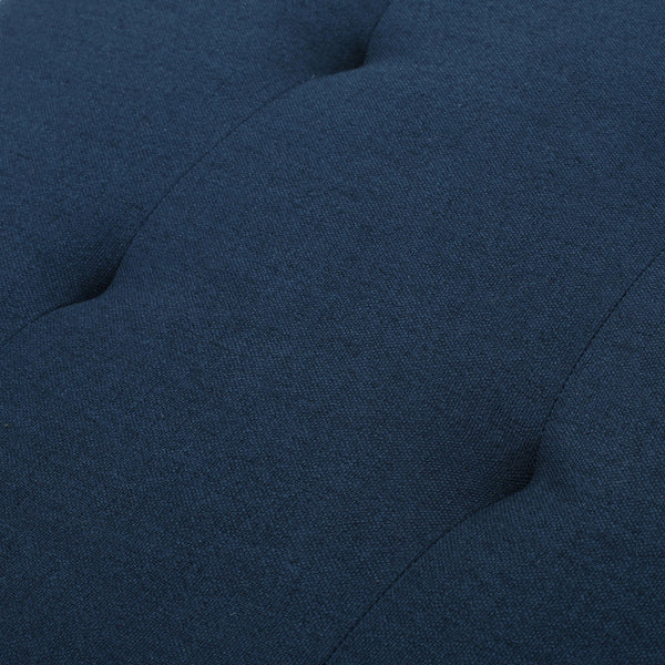 English Elm Christopher Knight Home® - OTTOMAN Navy Blue Fabric Accent Ottoman — Compact 28.25"W x23"D Modern Upholstered Footrest & Extra Seat 57649.00DBL