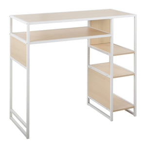 English Elm Bar Set 3 Piece White Metal Frame Natural Wood Accents Chrome Footrest Kitchen Nook B202S01396