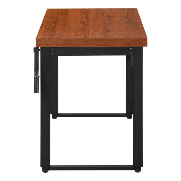 English Elm Computer Desk - 48" Adjustable Standing Desk With Cherry Laminate Top & Black Metal Frame For Home Office B2710P219891