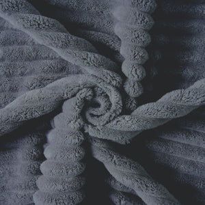 English Elm 78.7" Modern Foldable Corduroy Sofa Bed with 2 Plush Pillows, 2-in-1 Convertible Sleeper and Blanket DARK GREY W3219P317386