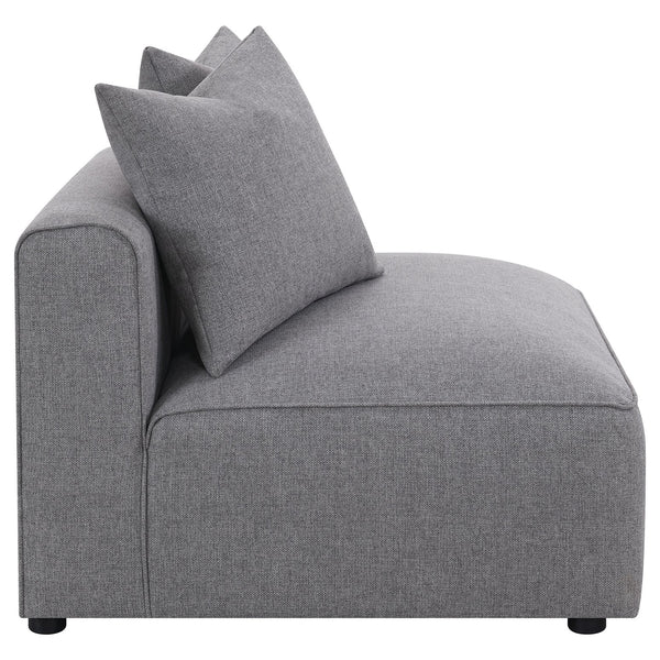 English Elm Amherst Grey Armless Chair With Accent Pillow - Modern Comfort & Stylish Versatility For Any Space B062P358230