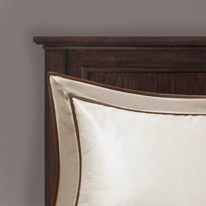 English Elm 7 Piece Comforter Set - Elegant Taupe And Brown California King Ensemble With Decorative Pillows B03597134