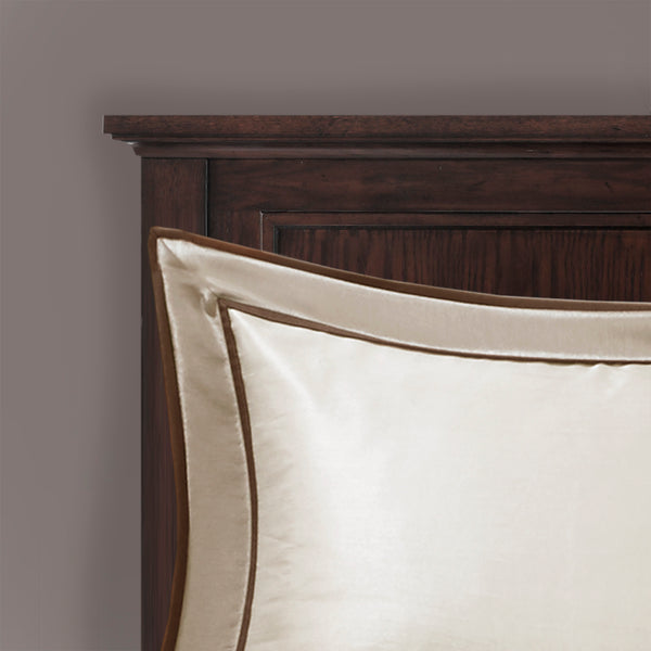 English Elm 7 Piece Comforter Set - Elegant Taupe And Brown California King Ensemble With Decorative Pillows B03597134