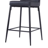 Christopher Knight Home® - Noble House - - 28Inch Counter Height Bar Stools Set Of 2, Modern Bar Upholstered Chairs With Pu Leather, Metal Footrest And Frame For Kitchen Island, Bar Table, Dining Room, Black