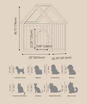 English Elm Sage Cedar Pet House with Acrylic Roof Hand Carved Decor for Cats and Small Dogs W3799P382569