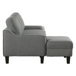 OSP Home Furnishings Lester Chaise Sofa Grey