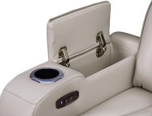 English Elm Jazmina Quilted Leather Aire Power Recliner with Led Lighting Usb Charging Storage White B2749P413352